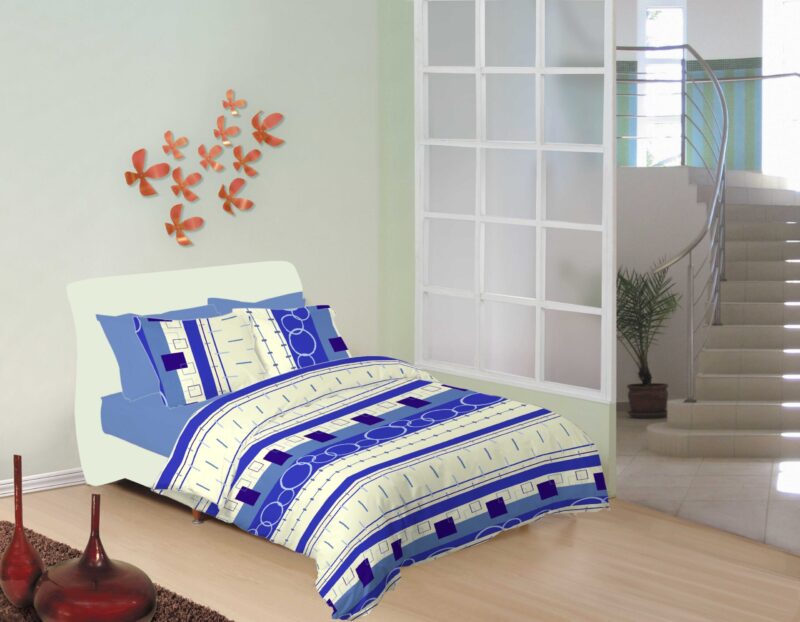 Contemporary Blue Geometric Bedding Set